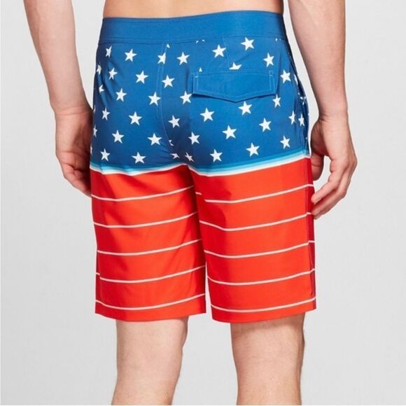 10” Red Spark Biscayne American Flag Board Shorts great condition - Picture 2 of 5